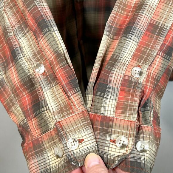 Columbia Titanium Mens L Shirt VENTED Long Sleeve Omni Shield Nylon Fish Orange - Picture 8 of 13